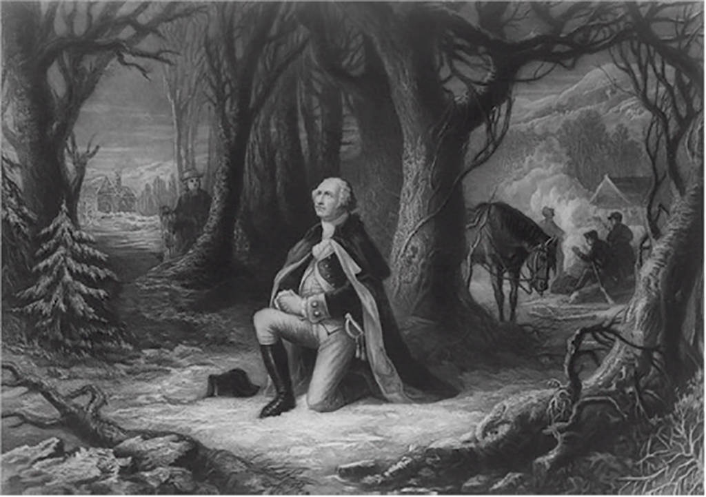 George Washington praying.